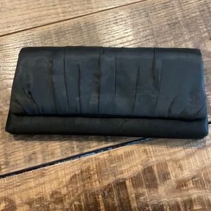 Black satin clutch cocktail purse